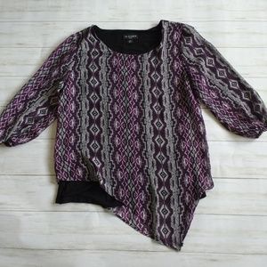 I.N. Studio Shirt Black Purple Gray